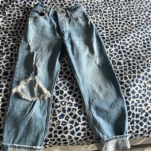 New Abercrombie High rise Dad Jeans 27!